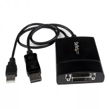 StarTech.com DisplayPort auf DVI Dual Link aktiver Adapter - DisplayPort auf DVI-D Adapter Videokonverter 2560x1600 60Hz - DP 1.2 zu DVI Monitor - USB-Stromversorgung - Verriegelbarer DP-Stecker