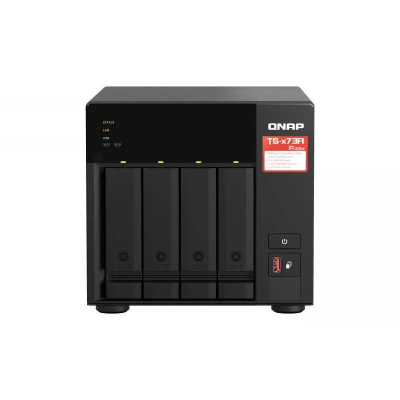 QNAP TS-473A + QSW-1105-5T Bundle Pack NAS Tower Ryzen Embedded V1500B 8 GB DDR4 0 TB QNAP Turbo System Schwarz
