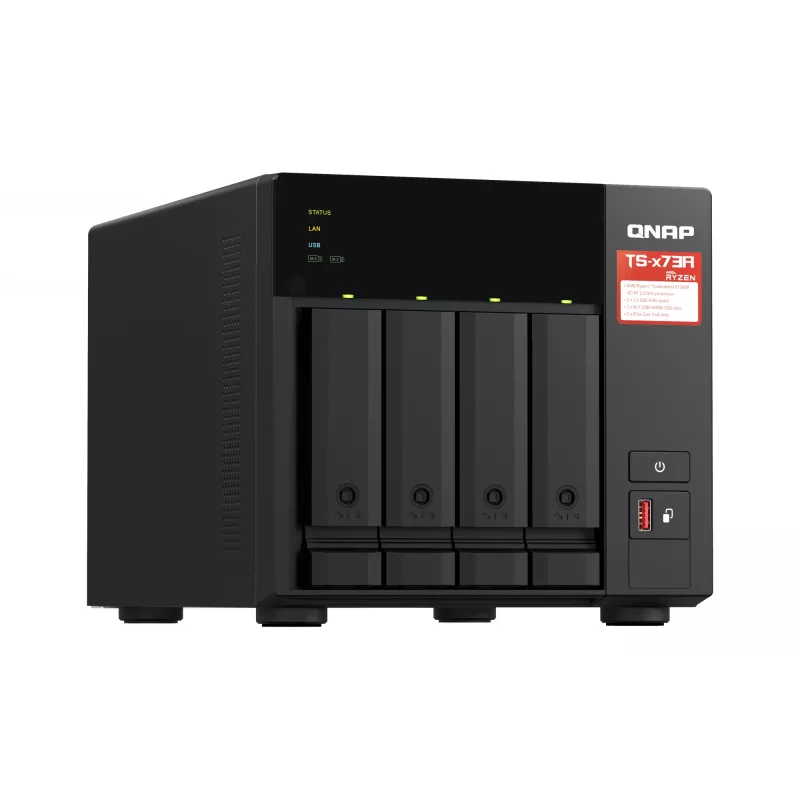 QNAP TS-473A + QSW-1105-5T Bundle Pack NAS Tower Ryzen Embedded V1500B 8 GB DDR4 0 TB QNAP Turbo System Schwarz