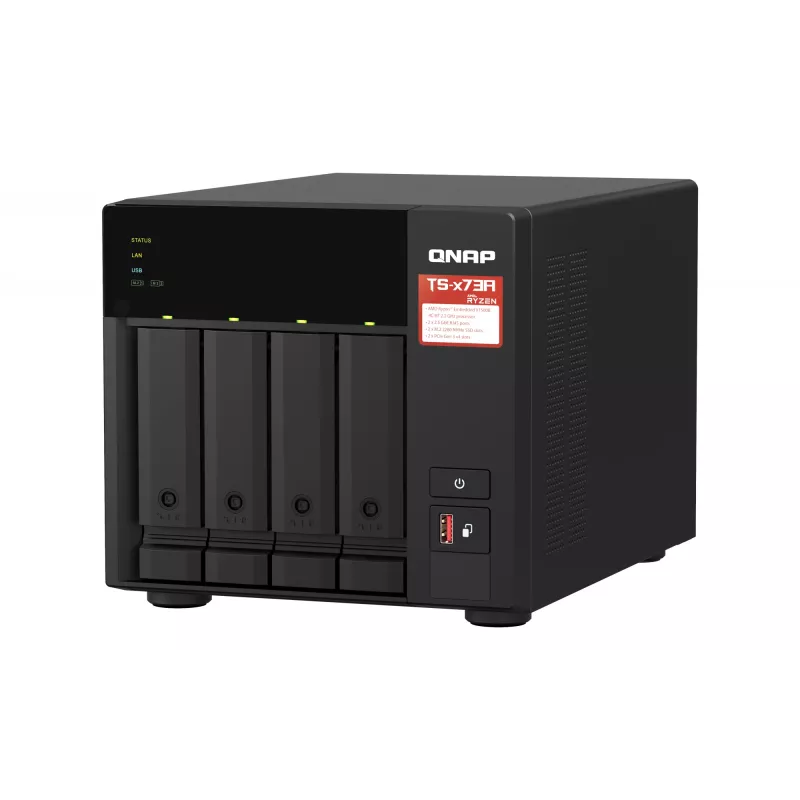 QNAP TS-473A + QSW-1105-5T Bundle Pack NAS Tower Ryzen Embedded V1500B 8 GB DDR4 0 TB QNAP Turbo System Schwarz