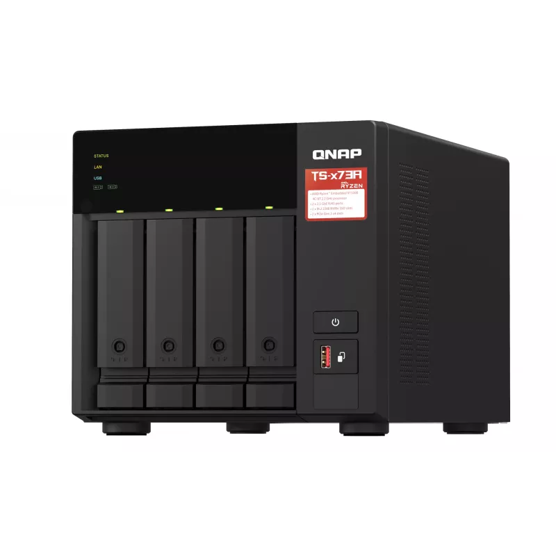 QNAP TS-473A + QSW-1105-5T Bundle Pack NAS Tower Ryzen Embedded V1500B 8 GB DDR4 0 TB QNAP Turbo System Schwarz