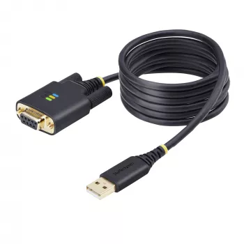 StarTech.com 2m USB-zu-Nullmodem-Seriell-Adapterkabel, COM-Speicherung, FTDI, USB-A auf DB9 RS232, austauschbare DB9-Schrauben/Muttern, Windows/macOS/Linux