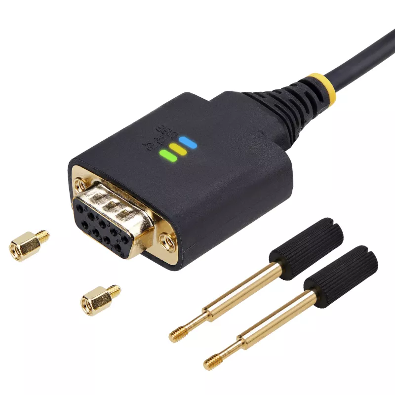 StarTech.com 2m USB-zu-Nullmodem-Seriell-Adapterkabel, COM-Speicherung, FTDI, USB-A auf DB9 RS232, austauschbare DB9-Schrauben/Muttern, Windows/macOS/Linux