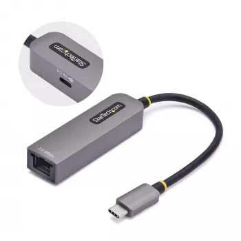 StarTech.com 2.5GbE USB-C zu Ethernet Adapter, 100W PD Passthrough, NBASE-T NIC, USB 3.0 Typ-C 2.5/1G Multi-Speed-Netzwerk, Thunderbolt-kompatibel, Windows & Mac