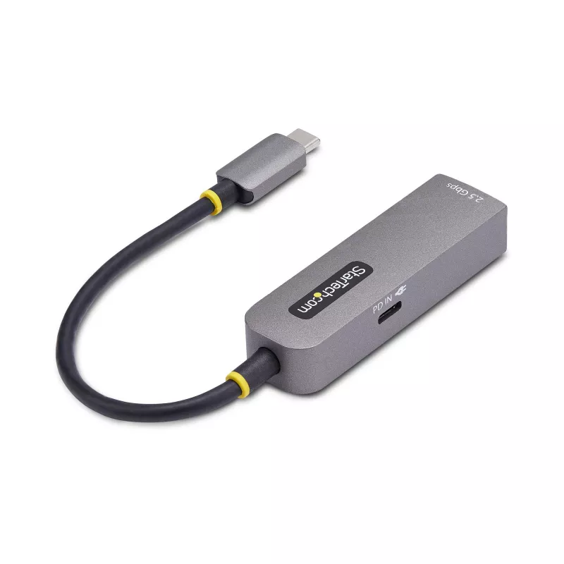 StarTech.com 2.5GbE USB-C zu Ethernet Adapter, 100W PD Passthrough, NBASE-T NIC, USB 3.0 Typ-C 2.5/1G Multi-Speed-Netzwerk, Thunderbolt-kompatibel, Windows & Mac