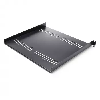 StarTech.com 1U Server Rack Shelf – Universal Vented Rack Mount Cantilever Tray für 19 Zoll Netzwerk-Equipment-Rack & Schrank – Hochbelastbarer Stahl – Tragfähigkeit 44lb/20kg – 16 Zoll tiefes Regal, Schwarz