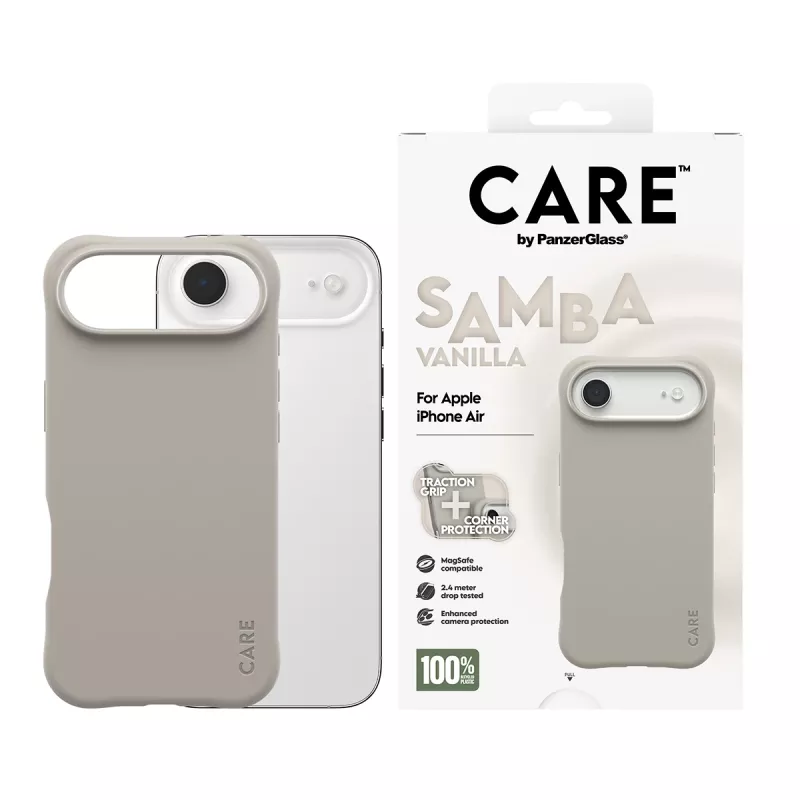 Hülle PanzerGlass CARE by Fashionable Case Samba Vanilla mit MagSafe für iPhone 17 Air