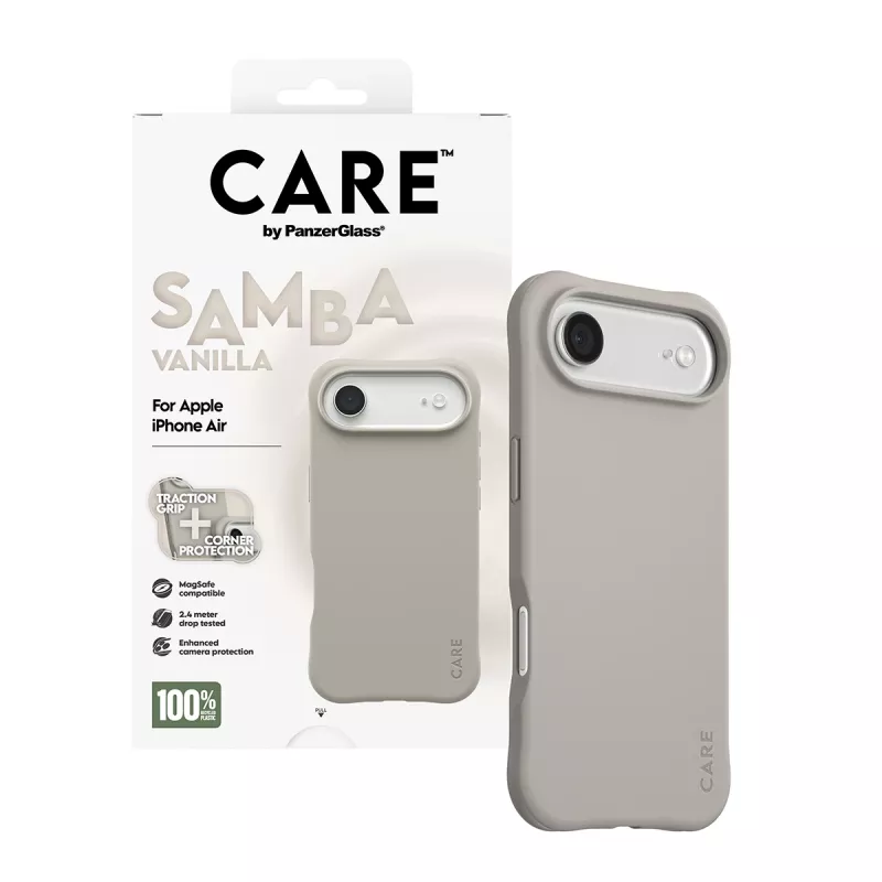 Hülle PanzerGlass CARE by Fashionable Case Samba Vanilla mit MagSafe für iPhone 17 Air