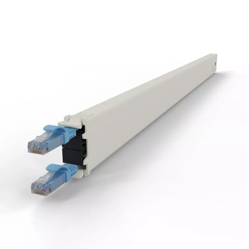 PATCHBOX patchbox.one CONE30UTPBL Patchkabel-Kassette, 30RU, Cat6a, UTP, blau