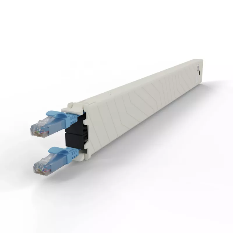 PATCHBOX patchbox.one CONEX8UTPBL einziehbare Patchkabel-Kassette, 8RU, Cat6a, UTP, blau