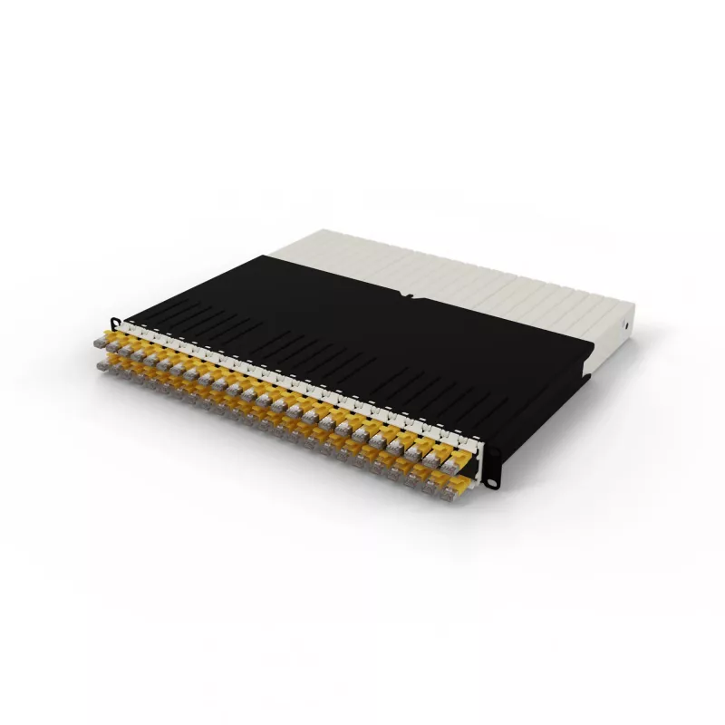 PATCHBOX .one PONEX8STPYL 8RU Cat6a U/FTP Kabeleinzugssystem für Patchkabel, 0,8 m, RJ-45, 10 Gbit/s, PoE, 24 Kassetten, Gelb