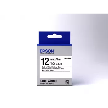 Epson Standard-Etikettenkassette LK-4WBN Schwarz/Weiß 12mm (9m)