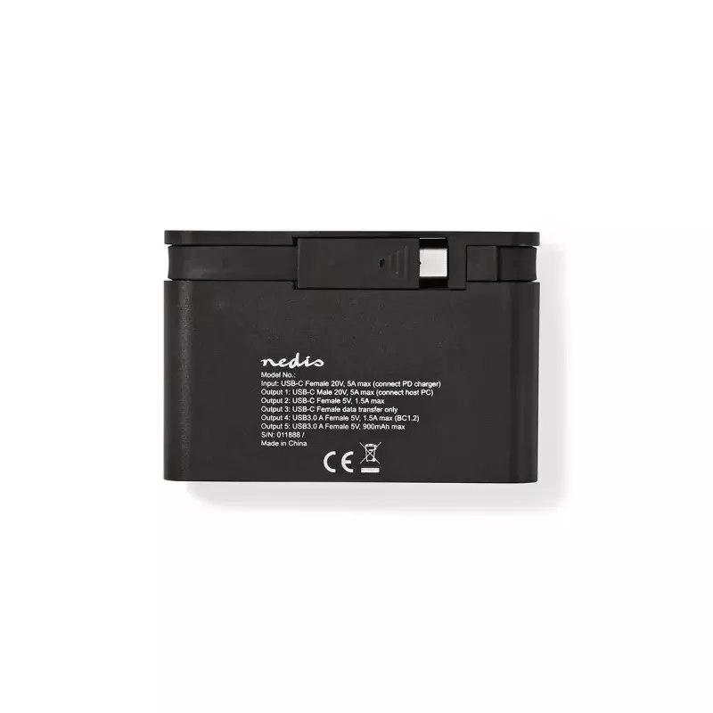 Nedis TCARF250BK USB 3.2 Gen 1 Typ-C Hub Schwarz