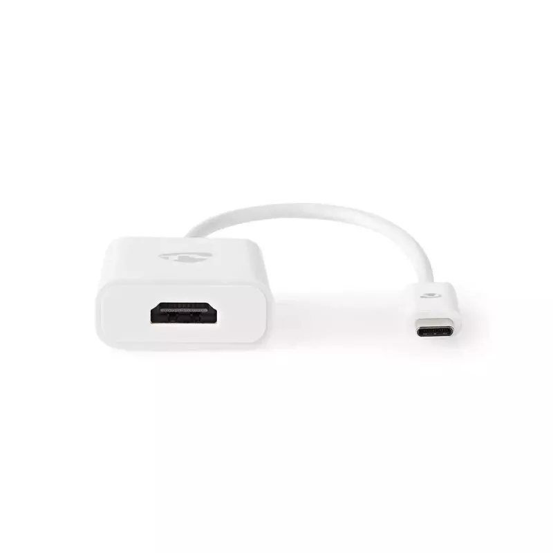 Nedis CCGB64651WT02 USB-C-auf-HDMI-Adapter USB 3.2 Gen1, 0,20 m, vernickelt, PVC, Weiß