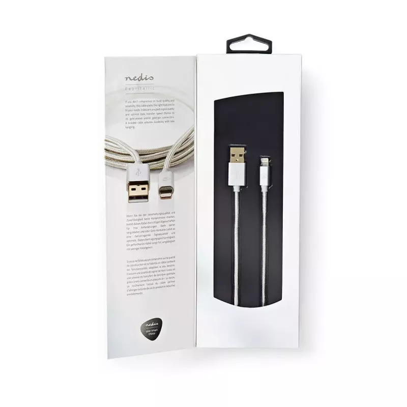 Handykabel Nedis CCTB39300AL10 Aluminium 1 m USB A Lightning