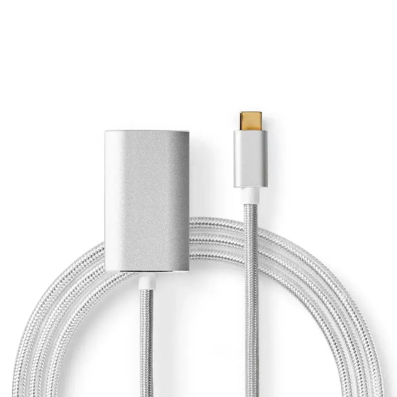 Nedis CCTB64680AL20 Videokabel-Adapter 2 m HDMI Typ A USB Typ-C Silber