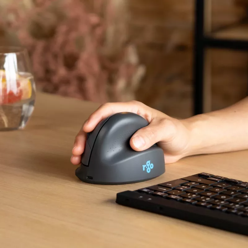R-Go Tools HE Basic ergonomische Maus, mittelgroß, für Rechtshänder, Bluetooth