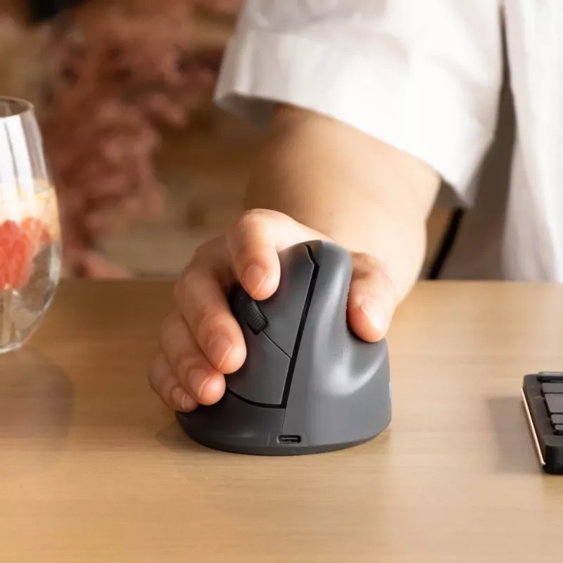 R-Go Tools HE Basic ergonomische Maus, mittelgroß, für Rechtshänder, Bluetooth