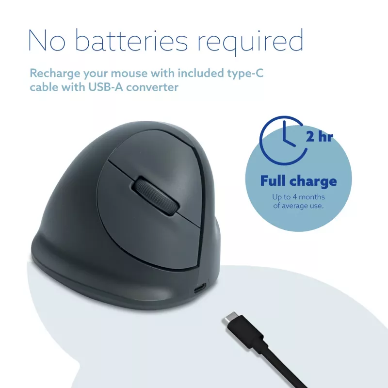 R-Go Tools HE Basic ergonomische Maus, mittelgroß, für Rechtshänder, Bluetooth