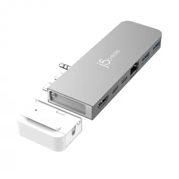 USB Hub j5create JCD395 4K60 Elite Pro Wired USB4 mit MagSafe Kit