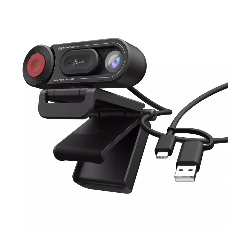 j5create JVU250 HD Webcam mit Auto- und manuellem Fokusschalter