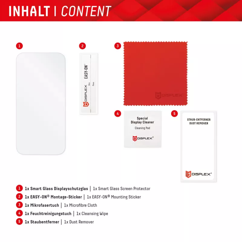 Displex Smart Glass (9H) für Samsung Galaxy A36/A56, Montageaufkleber, unzerbrechlich
