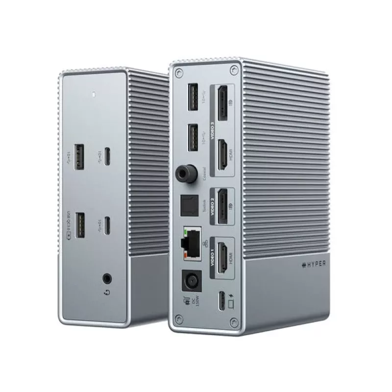 HyperDrive GEN2 HDG215-EUZ 15-in-1 USB-C Dockingstation, 2x HDMI, 2x DisplayPort, 100W Power Delivery, Silber
