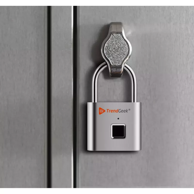 Technaxx smartes Fingerabdruck-Vorhängeschloss, Silber