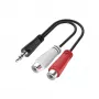 Hama 00200350 Stereo-Audio-Adapter 3,5-mm-Klinkenstecker (M) auf 2x Cinch (W), 0,15 m, Schwarz