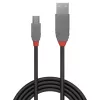 Lindy 36722 USB-2.0-Kabel Typ A auf Mini-B, Anthra Line, 1 m, 480 Mbit/s