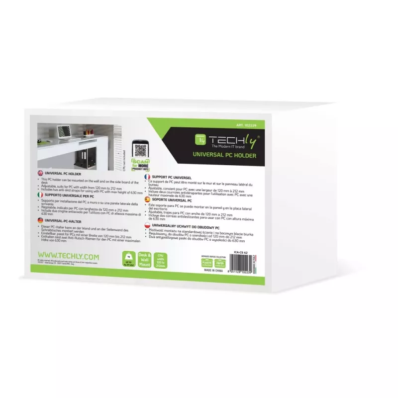 Techly 102239 seitlicher PC-Gehäusehalter, schwarz