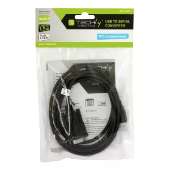 Serielles Kabel Techly IDATA-USB2-SER-1 Schwarz 1,5 m USB Typ-A DB-9