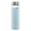 Trinkflasche Xavax 00181598 — 450 ml Borosilikatglas mit Silikonhülle, blau transparent