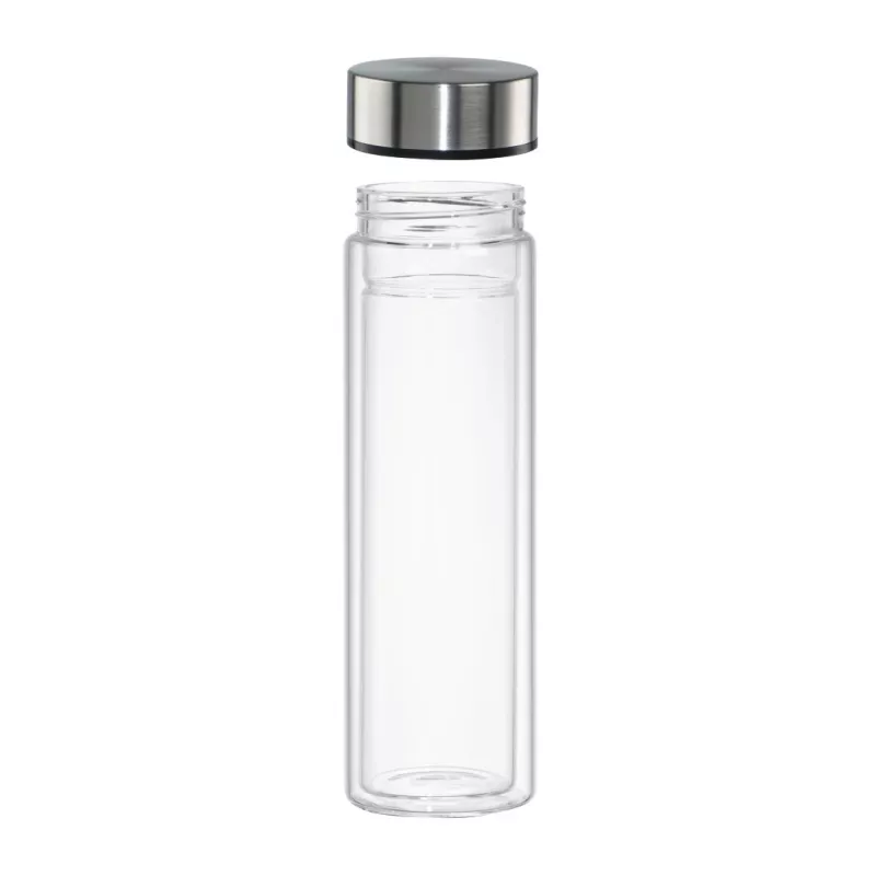 Trinkflasche Xavax 00181598 — 450 ml Borosilikatglas mit Silikonhülle, blau transparent
