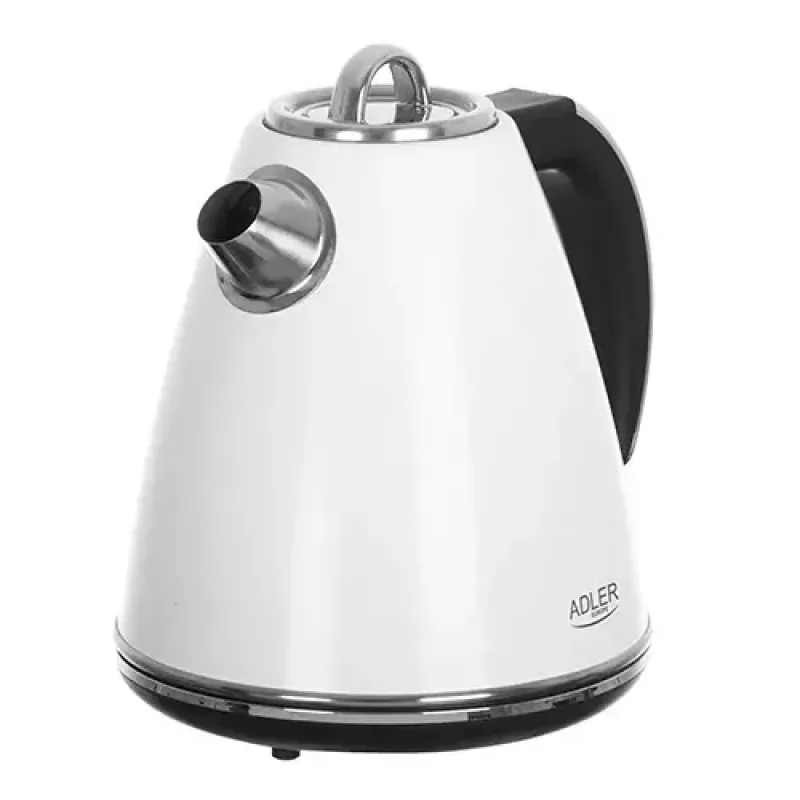 Adler AD 1343 Wasserkocher, 1,5 l, 1850 W, Edelstahl, Strix, Weiß