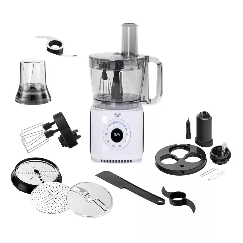 Adler AD 4224 Küchenmaschine, 1000 W, 2-l-Schüssel, 7 Geschwindigkeiten, weiß