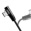 LogiLink CU0142 USB-2.0-Kabel, USB-A auf Micro-USB B (90° gewinkelt), geflochten, 1 m, schwarz