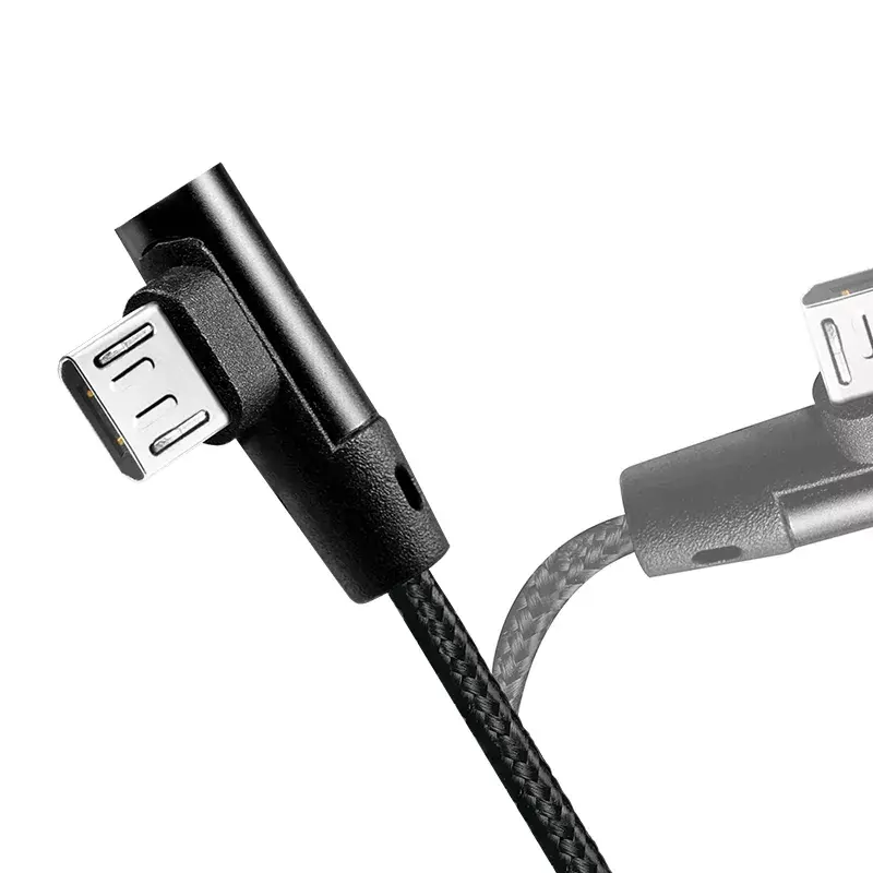 LogiLink CU0142 USB-2.0-Kabel, USB-A auf Micro-USB B (90° gewinkelt), geflochten, 1 m, schwarz