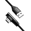 LogiLink CU0142 USB-2.0-Kabel, USB-A auf Micro-USB B (90° gewinkelt), geflochten, 1 m, schwarz
