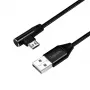 LogiLink CU0142 USB-2.0-Kabel, USB-A auf Micro-USB B (90° gewinkelt), geflochten, 1 m, schwarz