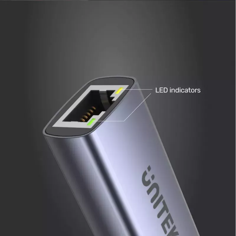 Unitek U1323A USB-C auf RJ45 Gigabit-Ethernet-Adapter, PD 100 W