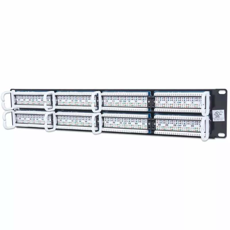 Intellinet Patch Panel, Cat5e, UTP, 48-Port, 2U, Schwarz