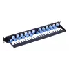 Techly UTP Patch Panel 24 Plätze RJ45 Cat.6A geneigter Ausgang 1U Schwarz