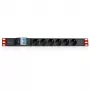Techly 100471 19-Zoll 1U Rack-PDU Steckdosenleiste, 6x Schuko, 250 V/16 A, 3 m Kabel, Doppelschalter, schwarz