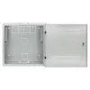 Intellinet 713641 Flacher 19-Zoll-Wandschrank, 4HE horizontale + 2HE vertikale Schienen, 170 mm (6,7 Zoll) Tiefe, 540x550 mm, abschließbare Tür, 60 kg, IP20, Grau RAL 7035