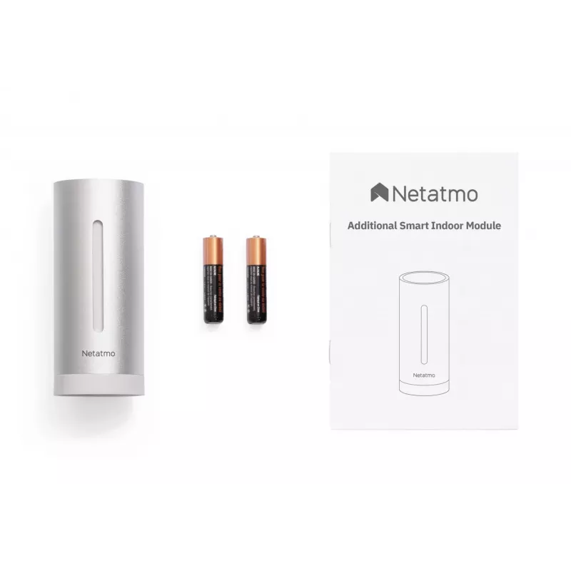 Netatmo Zusätzliches Smartes Innenmodul, Kabellos, 0,3°, 3%, Duraluminium, Aluminium, AAA
