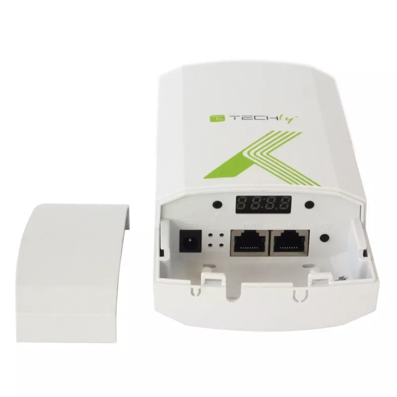 Techly I-WL-CPE880 (108439) Outdoor-CPE / Access Point / Repeater, WLAN 802.11n, 5,8 GHz, 15 dBi, 300 Mbit/s, Point-to-Point- / Point-to-Multipoint-Bridge