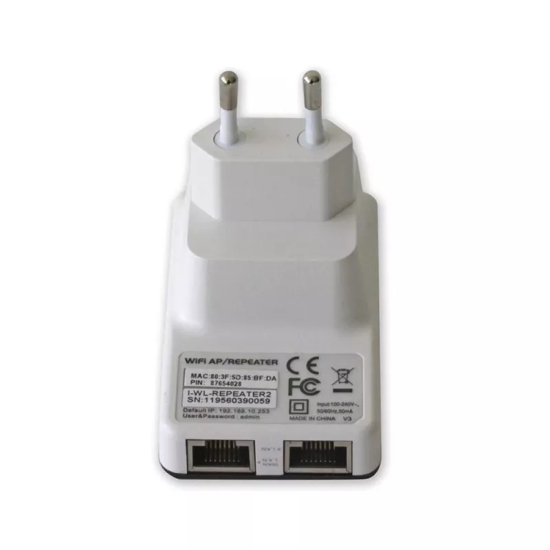 Techly I-WL-REPEATER2 (301078) Steckdosen-WLAN-Mini-Router / Repeater 300N, Wi-Fi 4 (802.11n), 2,4 GHz, 300 Mbit/s