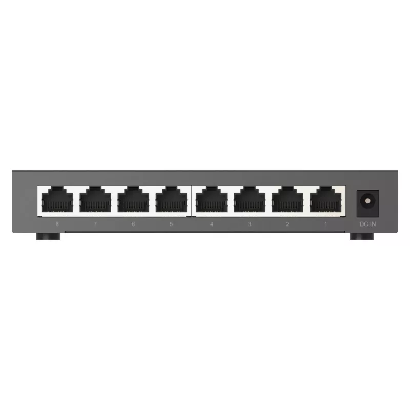 QNAP QSW-1108-8T-R2 Unmanaged Netzwerk-Switch, 8x 2,5GbE RJ45 (10/100/1000/2500 Mbit/s), Desktop, lüfterlos, Schwarz-Grau