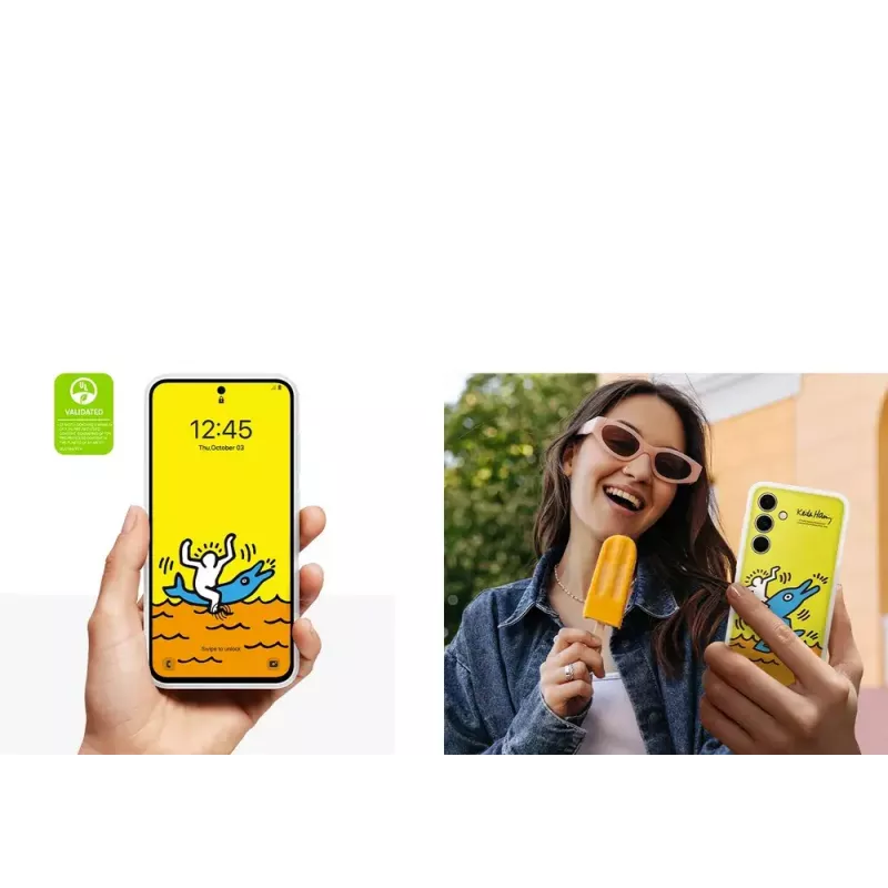 Cover Samsung Keith Haring Flipsuit Case für S24 FE Gelb
